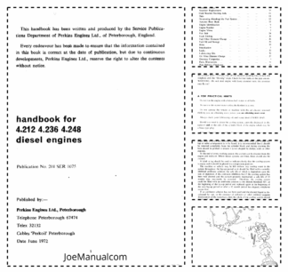 Perkins 4.212 4.236 4.248 Engine Hanbook Operation Manual