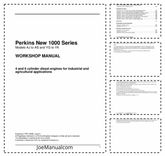 Perkins New 1000 Series Engine Workshop Manual