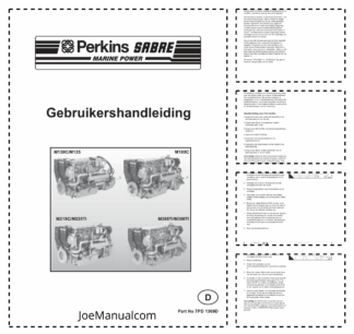Perkins Sabre M130C M135 M185C M215C M225Ti M265Ti M300Ti Marine Engines Operators Manual NL