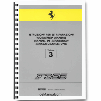 Ferrari F355 Workshop Manual Vol 3 Printed Book