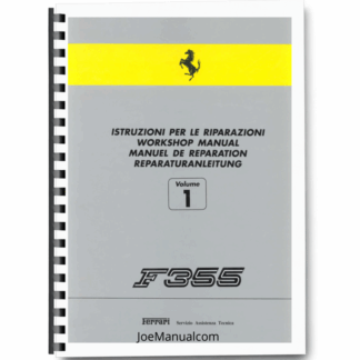 Ferrari F355 Workshop Manual Vol 1 Printed Book