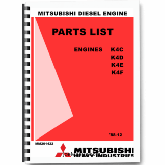 Mitsubishi K4C K4D K4E K4F Engine Parts Catalog rev2 Printed Book