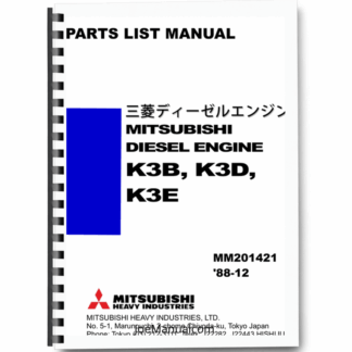 Mitsubishi K3B K3D K3E Engine Parts Catalog Printed Book