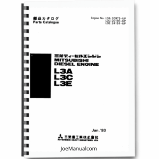 Mitsubishi L3A L3C L3E Engine Parts Catalog Printed Book