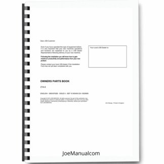 JCB 214 214E Backhoe Loader Parts Catalog 046915-0929999 9800/9762B Printed Book