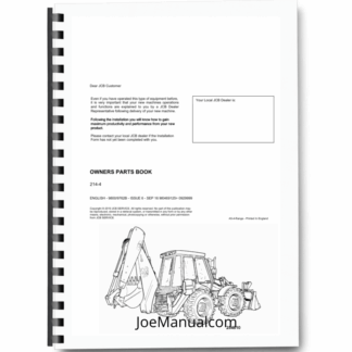 JCB 214 214E Backhoe Loader Parts Catalog 046915-0929999 9800/9762B Printed Book