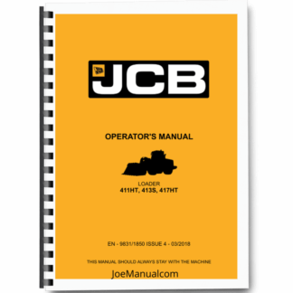 JCB 411HT 413S 417HT Loader Operators Manual 9831 1850 Printed Book