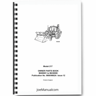 JCB 214 214E Backhoe Parts Catalog 400001-430000 Printed Book