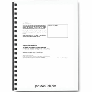JCB 5A 5T 531-70 533-105 535-95 535-125 535-140 536-60 536-70 540-170 541-70 540-140 550-140 550-80 Loadall Machines Operation Manual 9811/0434 Printed Book