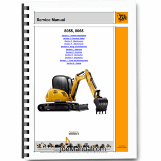 JCB 8055 8065 Compact Excavator Service Manual 9803/9890-3 Printed Book
