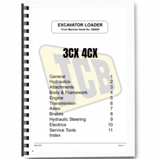 JCB 3CX 4CX Backhoe Service Manual SN 290000-400000 9803/3250 Printed Book
