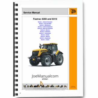 JCB Fastrack 8280 and 83120 Service Manual 9813/0350-1 Printed Book