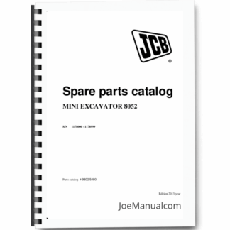 JCB 8052 Mini Excavator Parts Catalog Manual 9802/5480 Printed Book