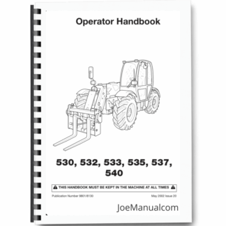 JCB 530 532 533 535 537 Telehandler Operator Manual 9801/8130 Printed Book