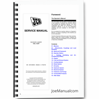 JCB 1CX 1CXT Backhoe Loader Service Manual Printed Book