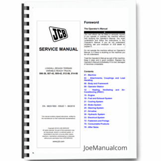 JCB 506-36 507-42 509-42 512-56 514-56 Telehandler Service Manual Printed Book