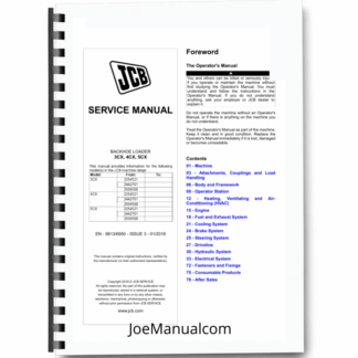 JCB 3CX 4CX 5CX Backhoe Loader Service Manual 9813/6950 Printed Book