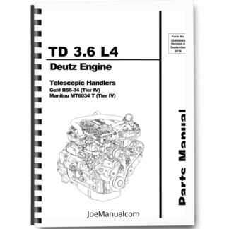 Deutz TD 3.6 L4 Engine Parts Manual Printed Book