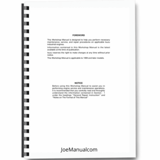 Isuzu A4JG1 Engine Workshop Manual 9806/2180 Printed Book