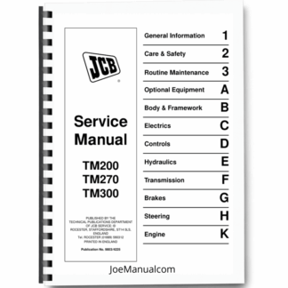 JCB TM200 TM270 TM300 Telehandler Service Manual 9803/4225 Printed Book