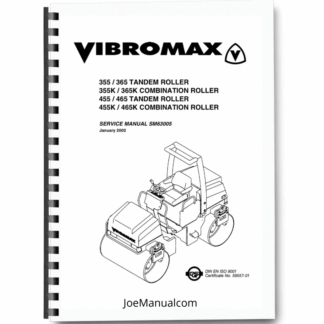 JCB Vibromax 355 365 455 465 Tandem Roller Service Manual 9803/9705 Printed Book