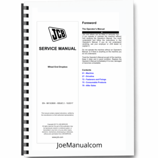 JCB Wheel End Dropbox Service Manual 9813/2600 Printed Book