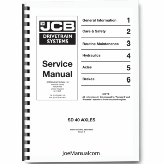 JCB SD 40 Axle Service Manual 9803/9210 Printed Book
