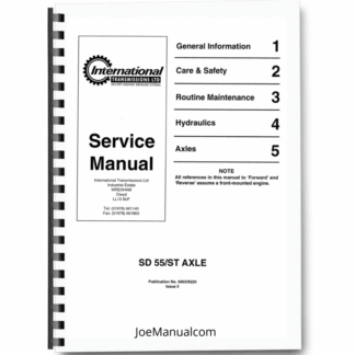 JCB SD 55ST Axle Service Manual 9803/9220 Printed Book