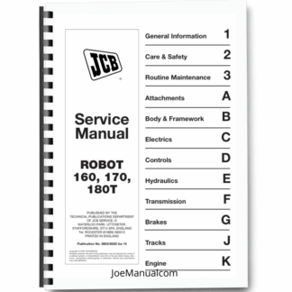 JCB Robot 160 170 180T Skid Steer Loader Service Manual 9803/8520 Printed Book