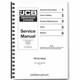 JCB PD55 Axle Service Manual 9803/9260 Printed Book