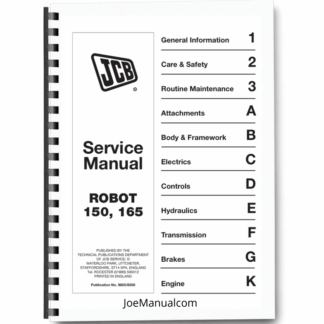 JCB Robot 150 165 Skid Steer Loader Service Manual 9803/8500 Printed Book