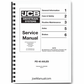 JCB PD40 Axle Service Manual 9803/9281 Printed Book