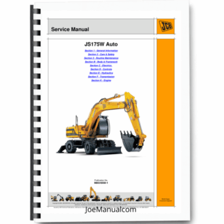JCB JS175W Auto Wheeled Excavator Service Manual 9803/6550 Printed Book