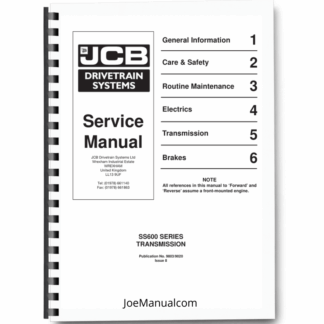 JCB SS600 Series Transmission Service Manual 9803/9020 Printed Book
