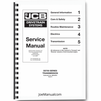 JCB SS700 Series Transmission Service Manual 9803/9070 Printed Book