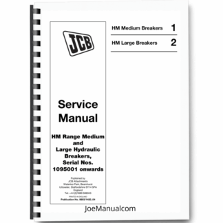 JCB HM Range Medium Large Hydraulic Braker Service Manual 9803/1420 Printed Book