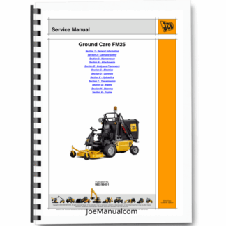 JCB FM25 Ground Care Mower Service Manual 9803/9840 Printed Book