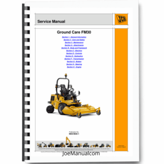 JCB FM30 Ground Care Mower Service Manual 9803/9830 Printed Book