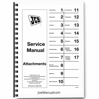JCB Attachments Service Manual 9803/1400 Printed Book