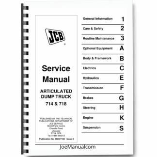 JCB 714 718 Articulated Dump Truck Service Manual 9803/7160 Printed Book