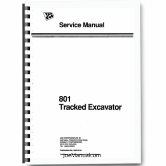 JCB 801 Excavator Service Manual 9803/3161 Printed Book