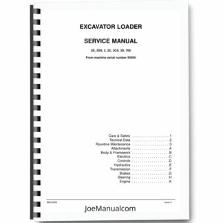 JCB 2D 2DS 3 3C 3CS 3D 700 Backhoe Loader Service Manual 9803/3200 Printed Book