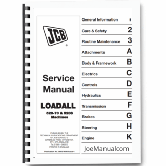 The JCB 528-70 (SN 796000+) and 528S (SN 796102+) Service Manual 9803/3650 Printed Book