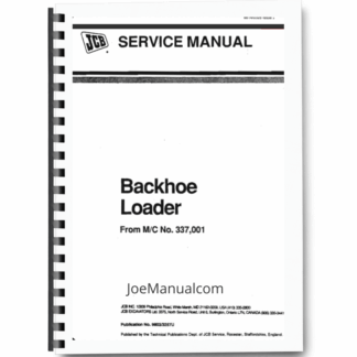 JCB 214 3CX 1987- SN 337001 Backhoe Loader Workshop Manual 9803/3257U Printed Book