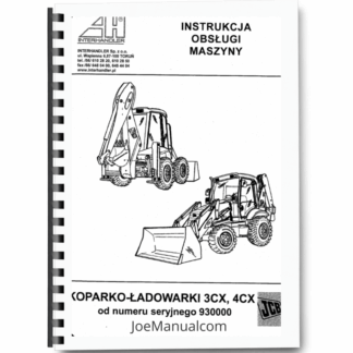 JCB 3CX 4CX Backhoe Loader Operation and Maintenance Manual Printed Book