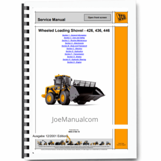 JCB 426 436 446 Wheeled Loader Service Manual 9803/4160 Printed Book
