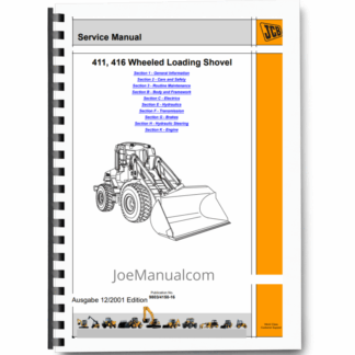 JCB 411 416 Wheeled Loader Service Manual 9803/4150 Printed Book
