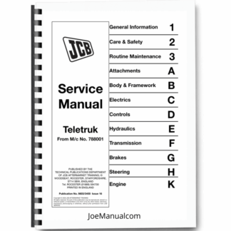 JCB Teletruck Telescopic Forklift Service Manual 9803/3400 Printed Book