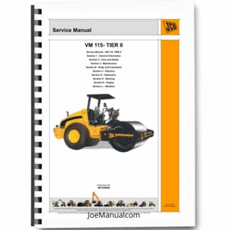 JCB VM115 Vibratory Roller Service Manual 9813/0650 Printed Book