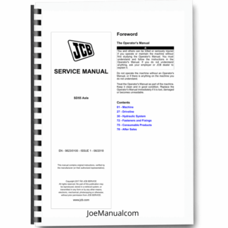JCB SD55 Axle Service Manual 9823/0100 Printed Book